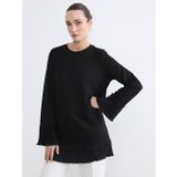 Lcwaıkıkı Classic Siyah Bisiklet Yaka Soft Touch Kadın Tunik