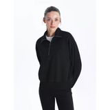 Lcwaıkıkı Classic Siyah Dik Yaka Oversize Kadın Sweatshirt