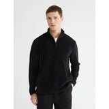 Lcwaıkıkı Classic Siyah Dik Yaka Polar Erkek Sweatshirt