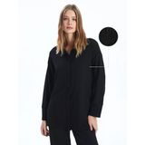 Lcwaıkıkı Classic Siyah Dokulu Oversize Kadın Gömlek Tunik
