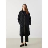 Lcwaıkıkı Classic Siyah Kapüşonlu Düz Oversize Kadın Tunik