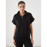 Lcwaıkıkı Classic Siyah Oversize Soft Touch Kadın Tişört
