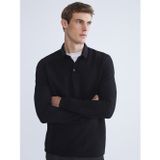 Lcwaıkıkı Classic Siyah Polo Yaka Erkek Sweatshirt