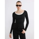 Lcwaıkıkı Classic Siyah U Yaka Fitilli Kadın Body