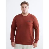 Lcwaıkıkı Classic Turuncu Bisiklet Yaka Baskılı Erkek Sweatshirt
