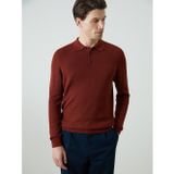 Lcwaıkıkı Classic Turuncu Polo Yaka Uzun Kollu Erkek Triko Kazak