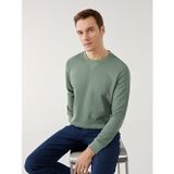 Lcwaıkıkı Classic Yeşil Bisiklet Yaka Uzun Kollu Erkek Sweatshirt