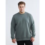 Lcwaıkıkı Classic Yeşil Büyük Beden Bisiklet Yaka Erkek Sweatshirt