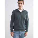Lcwaıkıkı Classic Yeşil Dik Yaka Uzun Kollu Erkek Kalın Sweatshirt
