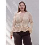 Lcwaıkıkı Curve Bej Büyük Beden Dantelli Peplum Bluz