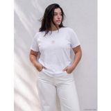 Lcwaıkıkı Petite Beyaz Çiçek Nakışlı %100 Pamuklu Kadın Tişört