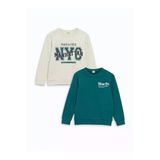 Lcwk Bisiklet Yaka Erkek Çocuk Kalın Sweatshirt 2'Li