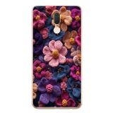 Le Balvo Huawei Mate 10 Lite Uyumlu Çiçek Örgüsü Baskılı Silikon Kılıf