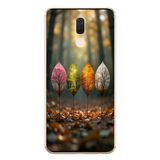 Le Balvo Huawei Mate 10 Lite Uyumlu Dört Mevsim Yaprakları Baskılı Silikon Kılıf