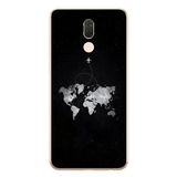 Le Balvo Huawei Mate 10 Lite Uyumlu Dünya Haritası Uçuş Baskılı Silikon Kılıf
