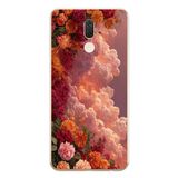 Le Balvo Huawei Mate 10 Lite Uyumlu Güller ve Bulutlar Baskılı Silikon Kılıf