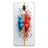 Le Balvo Huawei Mate 10 Lite Uyumlu Kırmızı Mavi Kelebek Baskılı Silikon Kılıf