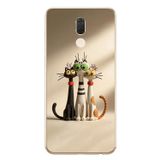 Le Balvo Huawei Mate 10 Lite Uyumlu Neşeli Kedi Ailesi Baskılı Silikon Kılıf