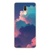 Le Balvo Huawei Mate 10 Lite Uyumlu Renkli Doğal Bulutlar Baskılı Silikon Kılıf