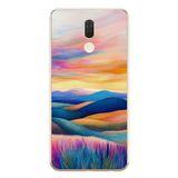 Le Balvo Huawei Mate 10 Lite Uyumlu Renkli Pastel Günbatımı Baskılı Silikon Kılıf