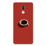 Le Balvo Huawei Mate 10 Lite Uyumlu Sade Kahve Kupası Baskılı Silikon Kılıf