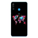 Le Balvo Huawei P30 Lite Uyumlu Dünya Renkli Haritası Baskılı Silikon Kılıf