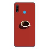 Le Balvo Huawei P30 Lite Uyumlu Sade Kahve Kupası Baskılı Silikon Kılıf