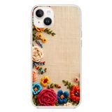 Le Balvo İphone 14 Plus Uyumlu İşlemeli İğne Oyası Baskılı Silikon Kılıf