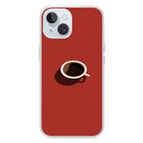 Le Balvo İphone 15 Uyumlu Sade Kahve Kupası Baskılı Silikon Kılıf