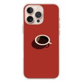 Le Balvo İphone 16 Pro Max Uyumlu Sade Kahve Kupası Baskılı Silikon Kılıf