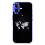 Le Balvo İphone 16 Uyumlu Dünya Haritası Uçuş Baskılı Silikon Kılıf