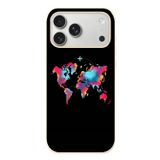 Le Balvo İphone 17 Pro Max Uyumlu Dünya Renkli Haritası Baskılı Silikon Kılıf