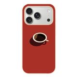 Le Balvo İphone 17 Pro Uyumlu Sade Kahve Kupası Baskılı Silikon Kılıf