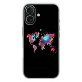 Le Balvo iphone 17 Uyumlu Dünya Renkli Haritası Baskılı Silikon Kılıf