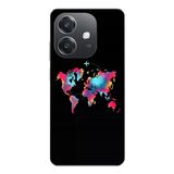 Le Balvo Oppo A3 Uyumlu Dünya Renkli Haritası Baskılı Silikon Kılıf