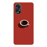 Le Balvo Oppo A38 Uyumlu Sade Kahve Kupası Baskılı Silikon Kılıf