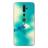 Le Balvo Oppo A5 2020 Uyumlu Adada Palmiye Baskılı Silikon Kılıf
