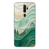 Le Balvo Oppo A5 2020 Uyumlu Beyaz Çizgili Orman Baskılı Silikon Kılıf