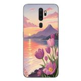 Le Balvo Oppo A5 2020 Uyumlu Çiçek Yağlı Boya Baskılı Silikon Kılıf