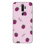Le Balvo Oppo A5 2020 Uyumlu Çilekler Pembesi Baskılı Silikon Kılıf