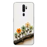 Le Balvo Oppo A5 2020 Uyumlu Dalda Açan Çiçekler Baskılı Silikon Kılıf