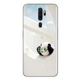 Le Balvo Oppo A5 2020 Uyumlu Gözlüklü Panda Baskılı Silikon Kılıf
