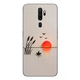 Le Balvo Oppo A5 2020 Uyumlu Gün Batımı Çizim Baskılı Silikon Kılıf