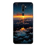 Le Balvo Oppo A5 2020 Uyumlu Gün Batımı ve Ay Baskılı Silikon Kılıf