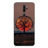 Le Balvo Oppo A5 2020 Uyumlu Güneşe Denk Gelen Ağaç Baskılı Silikon Kılıf