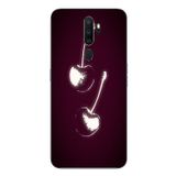 Le Balvo Oppo A5 2020 Uyumlu İki Kiraz Baskılı Silikon Kılıf