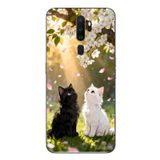 Le Balvo Oppo A5 2020 Uyumlu İlkbahar Kedileri Baskılı Silikon Kılıf