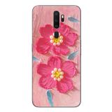 Le Balvo Oppo A5 2020 Uyumlu İnci Çiçekler Baskılı Silikon Kılıf