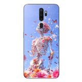 Le Balvo Oppo A5 2020 Uyumlu İskelet Çiçekleri Baskılı Silikon Kılıf