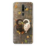 Le Balvo Oppo A5 2020 Uyumlu Kalp Kuyruklu Kediler Baskılı Silikon Kılıf